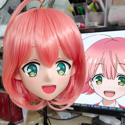 (GLA025)Customize Character'! Female/Girl Resin Full/Half Head With Lock Anime Cosplay Japanese Animego Kigurumi Mask